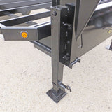 12/10,000 lb. Square Side Wind Jack with Adjustable Spring Loaded Drop Leg (Side Pull) - Passenger Side Bolt-On for Gooseneck Flatbeds