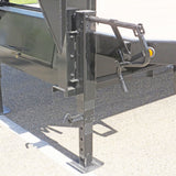 12/10,000 lb. Square Side Wind Jack with Adjustable Spring-Loaded Drop Leg (Side Pull) - Bolt-On for Gooseneck Flatbeds